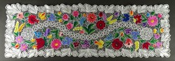 1Q402 embroidered Kalocsa lace tablecloth 34 x 106 cm