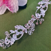 Wedding had143 - bridal pearl rhinestone hair ornament 2.5x33cm