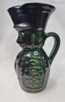 Rare green-black glazed ceramic miska jug 19.5 Cm.