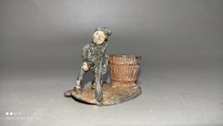 Antik figurális tintatartó Ges. Gesch. jelzett ón zinn