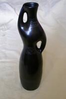 Black ceramic vase girl 37x10cm