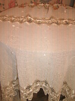 Floral ecru curtain embroidered in beautiful vintage material