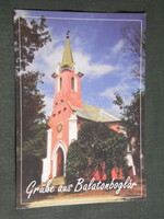 Postcard, balatonboglár, church skyline detail