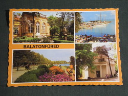 Képeslap, Balatonfüred,mozaik részletek,Jókai emlékház, parti sétány,kikötő, körtemplom