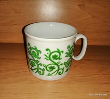 Zsolnay porcelain green tendril pattern mug (9 / d-2)