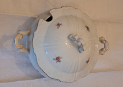 Porcelain soup bowl with Zsolnay flower pattern