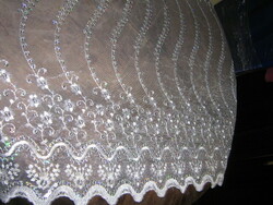 Sequined curtain embroidered in beautiful vintage snow-white material