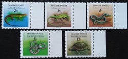 S3986-90sz / 1989 Hüllők bélyegsor postatiszta ívszéli