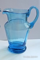 Sötét türkiz kék üveg kancsó 19cm, 9dl