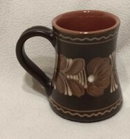 Hódmezővásárhely brown ceramic jug 13.5 Cm