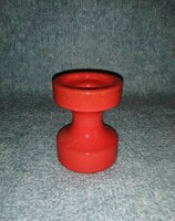 Piros kerámia gyertyatartó, 10 cm magas (A8)