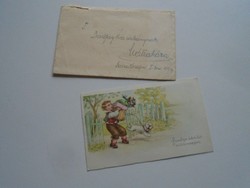 D201164 - old letter envelope + birthday greeting card - éva bártfay - matraháza 1947 sanatorium