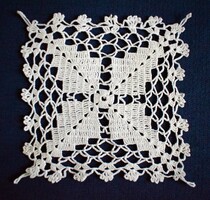 Crocheted needlework lace tablecloth 10 x 10 cm