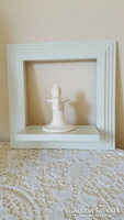 2 Fold-out shelf with white frame, picture frame 25x25cm.
