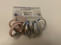 New label zenner branded set of 10 hair elastics with silver thread special