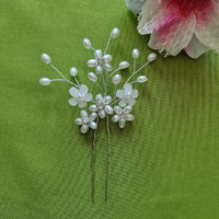 Wedding had163 - rhinestone beaded flower hairpin