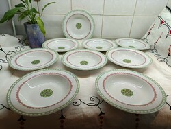 6+3 deep plates marked on porcelain