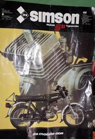 Retro SIMPSON S 51 motorkerékpár 2 oldalas garázsplakát 82 X 56 cm a képek szerint 2.