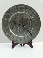 Pewter wall clock