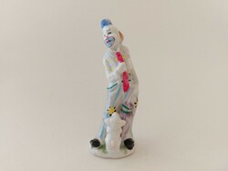 Porcelán bohóc figura kis szobor 12 cm