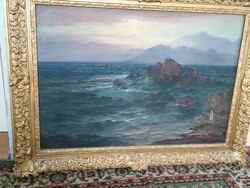 Oil painting, painted on canvas, in a beautiful blonder frame, painted on the photo