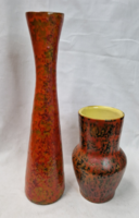 Tófej, retro, applied art, glazed, ceramic vases, in perfect condition, sold together