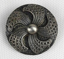 1Q454 old decorative silver-plated brooch dress ornament 4 cm
