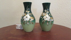 Hand-painted, gilded wallendorf porcelain vases