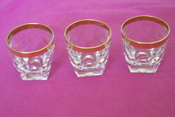 Glass whiskey glass richly gilded 7x7.5cm