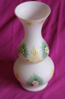 AKCIÓ! Üveg váza plasztikus virágos opal Bohemia 33x16cm