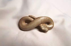 French hairpin with carved wooden snake pattern