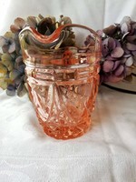 Gyönyörű antik rózsaszín üveg kiöntő