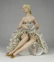 1Q447 Régi német primadonna porcelán táncosnő balerina 17.5 cm