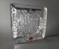 Orrefors svéd jégkristály hamutál 1960-as évek