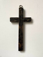 Church cross, black-painted wall-hanging wooden crucifix 19 x 9 cm