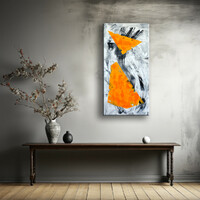 Red edit: orange gray abstract 120x60cm