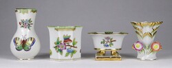 1Q478 4 pieces of Herend porcelain with old damaged Victoria pattern
