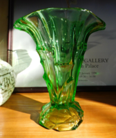 Old green glass vase 25.5 Cm