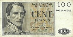 100 French francs 04/09/1958 Belgium