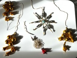 Old antique glass Christmas ornaments, pendants, retro decoration