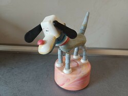 Összecsukló kutya gumis figura régi szovjet orosz gyerekjáték
