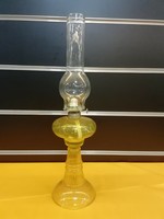 Antique yellow glass kerosene lamp