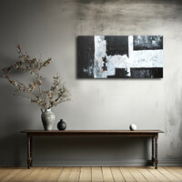 Vörös Edit: Black White Modern Abstract 120x60cm