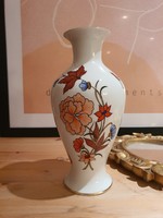 Hollóházi virágos váza, 24cm.