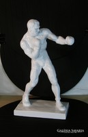 Boxer - white Herend porcelain - 32 cm