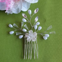 Wedding had54 - rhinestone beaded floral hair comb hair ornament hair pin