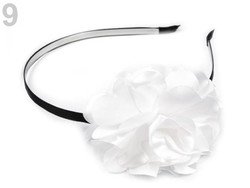 Wedding hpt13 - white satin floral headband, hair clip