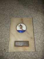 Mtk prize, enamel commemorative medal, 1949, on a marble slab with an aluminum frame, ludvig e.P.