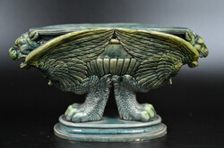 Antique Zsolnay centerpiece with winged lions