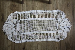 Wonderful white crocheted cotton lace tablecloth - 40cm*80cm